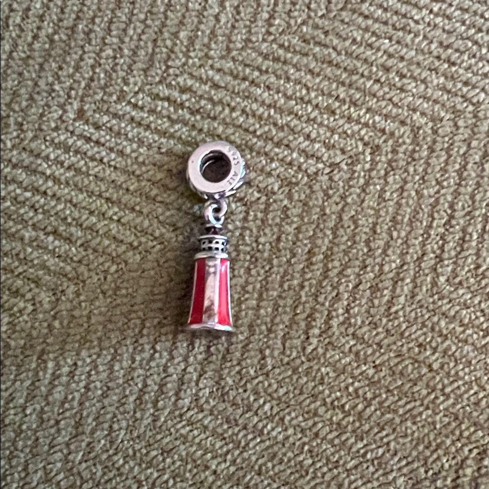 Pandora Red and Silver lighthouse Charm Pendant